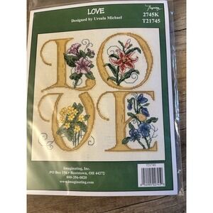 Imaginating LOVE Flowers Counted Cross Stitch‎ Full Kit Ursula Michael